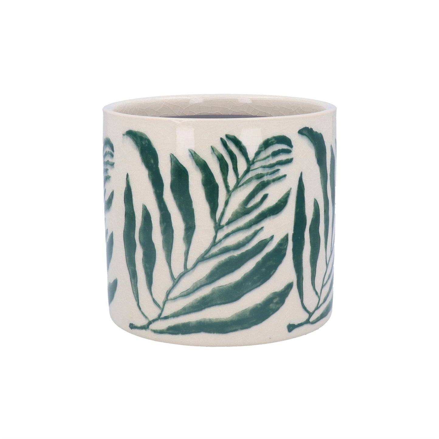 Green Branch Ceramic Pot Cover  - Small