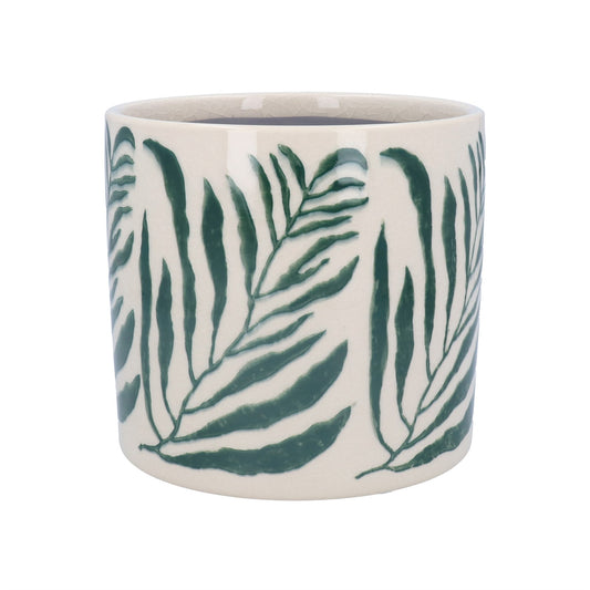 Green Branch Ceramic Pot Cover  - Medium