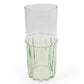 Two Tone Clear & Green Glass Cylinder Vase