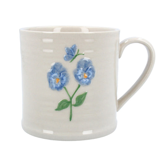 Blue Viola/butterfly Ceramic Mug