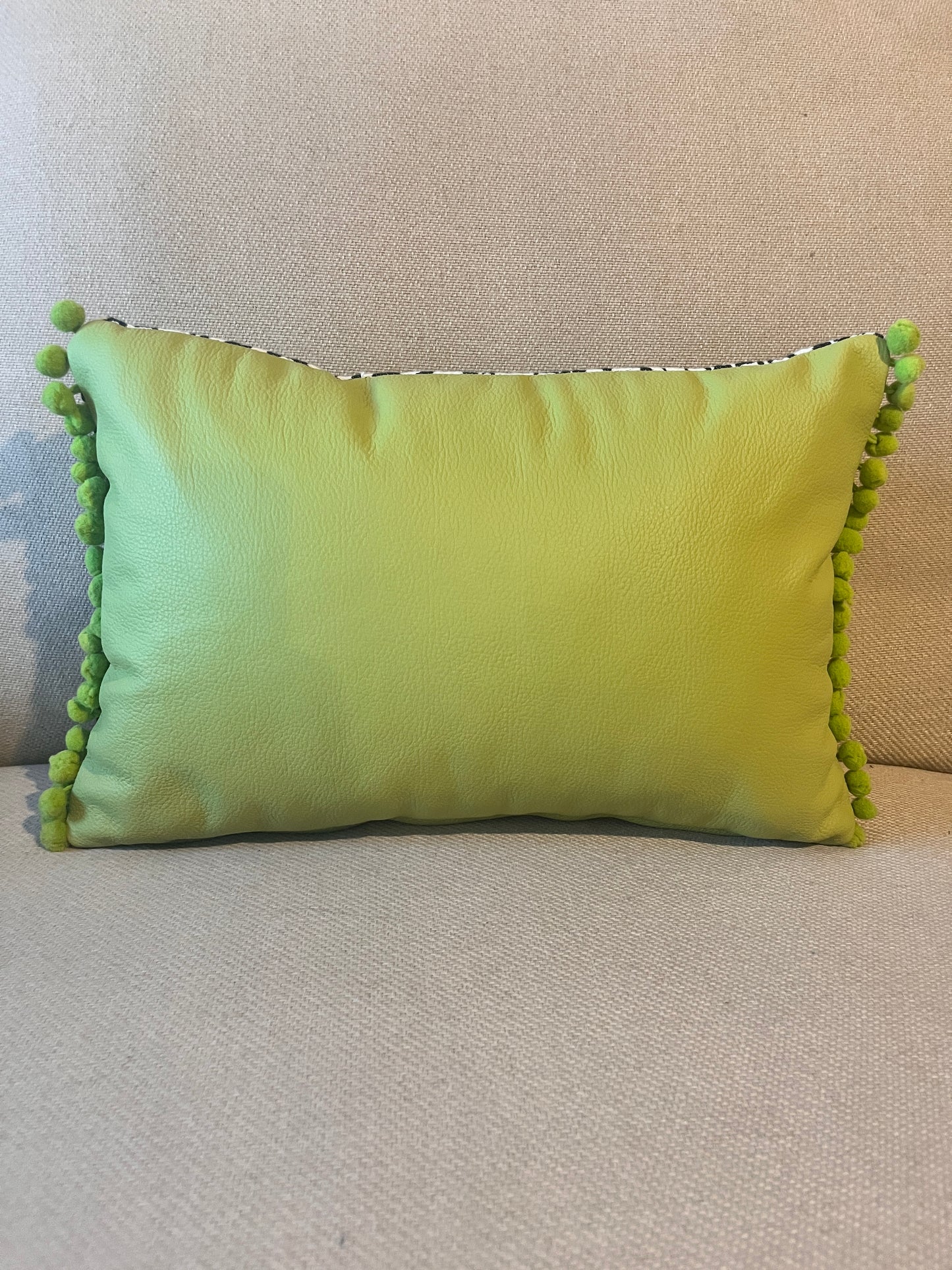 Green Leather Wild Cushion
