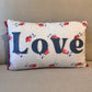 Blue Leather Love Cushion