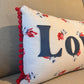 Blue Leather Love Cushion