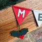 Merry Christmas Bunting With Hanging Holly