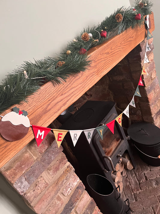 Merry Christmas Bunting With Puddings