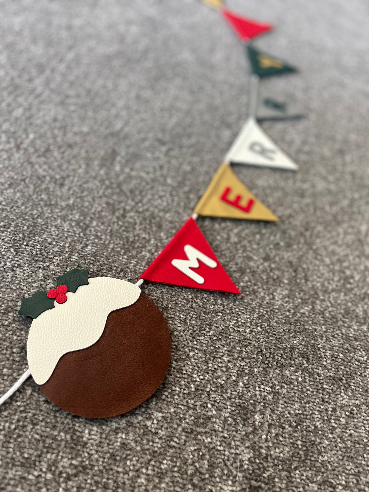 Merry Christmas Bunting With Puddings