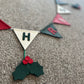 Merry Christmas Bunting With Hanging Holly