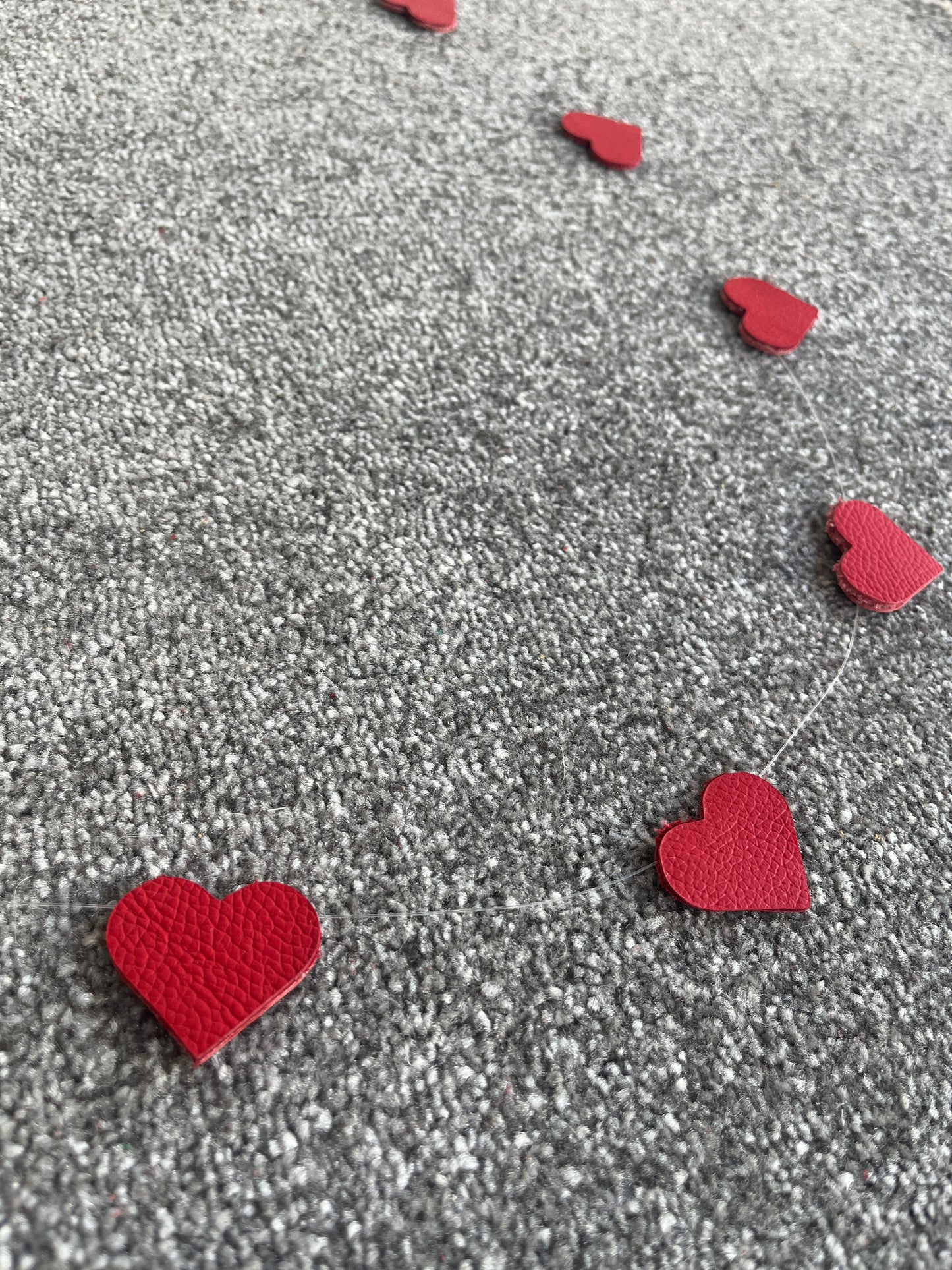 Red Leather Heart Bunting