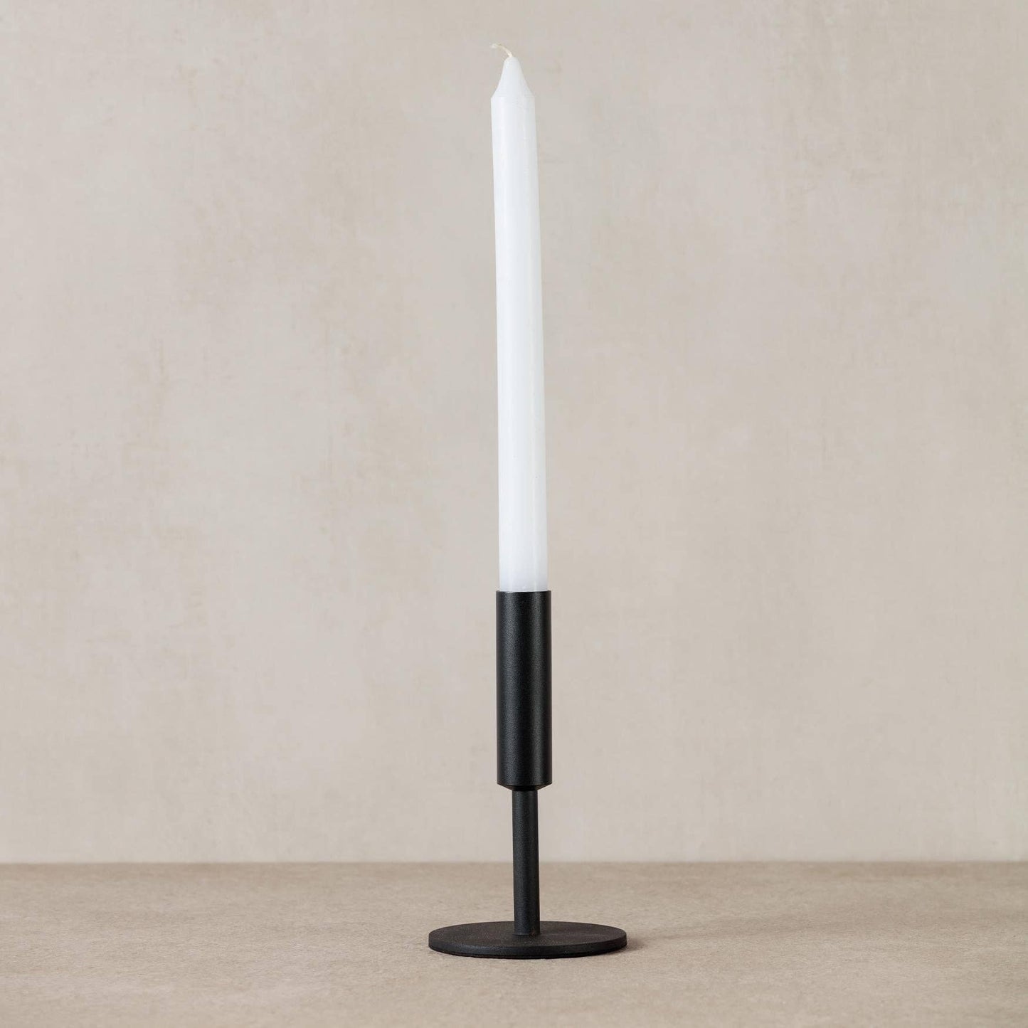 Ruben Black Tapered Candle Holder