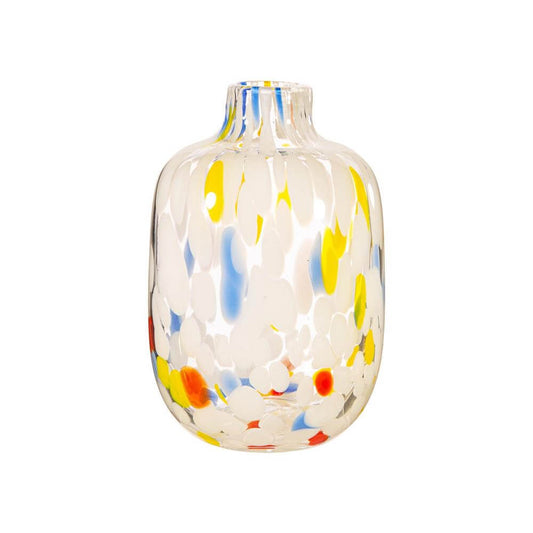 Small Multi-coloured Speckled Glass Vase