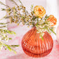 Round Fluted Amber Glass Vase