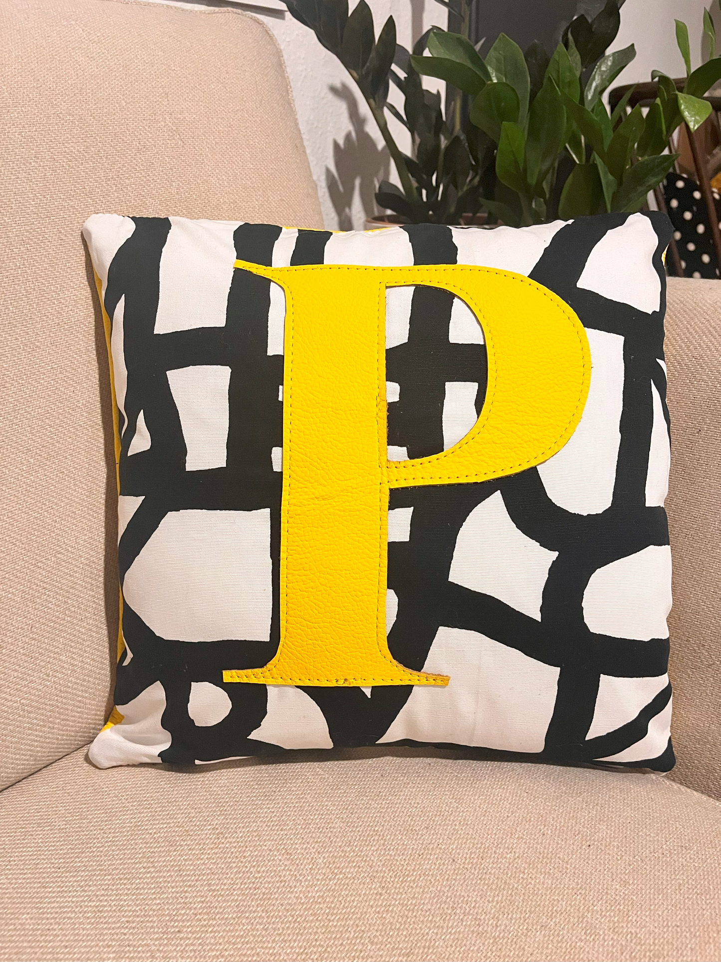 Yellow P Cushion