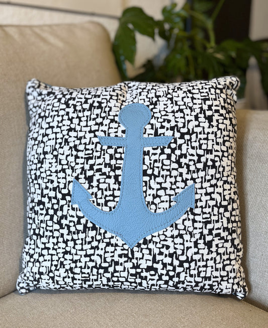 Sea Blue Anchor Cushion
