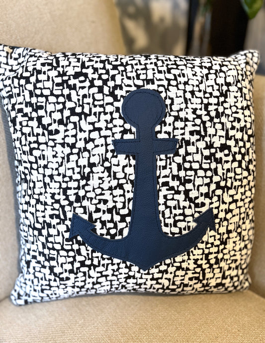 Atlantic Blue Anchor Cushion