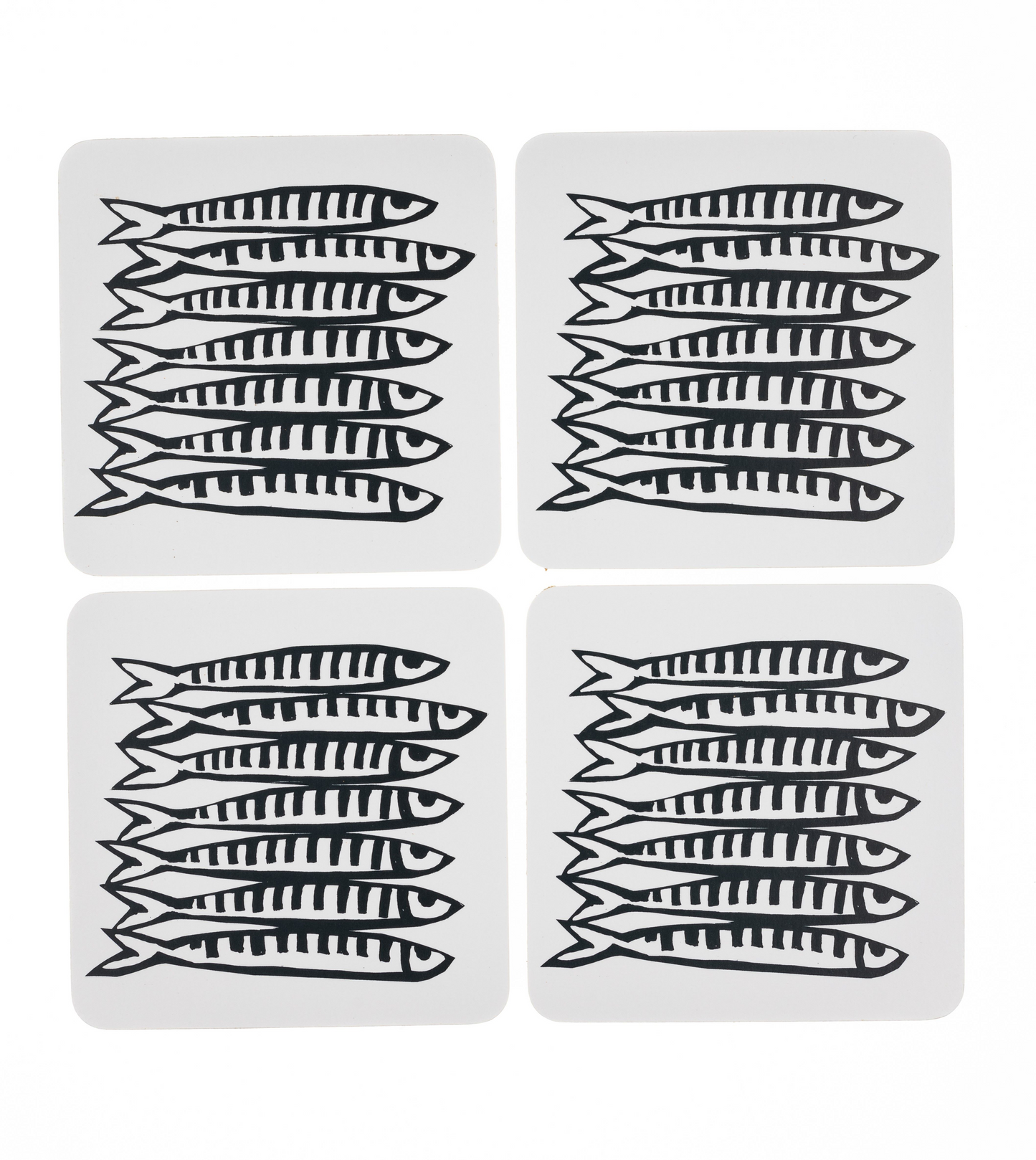 White Sardine Coasters